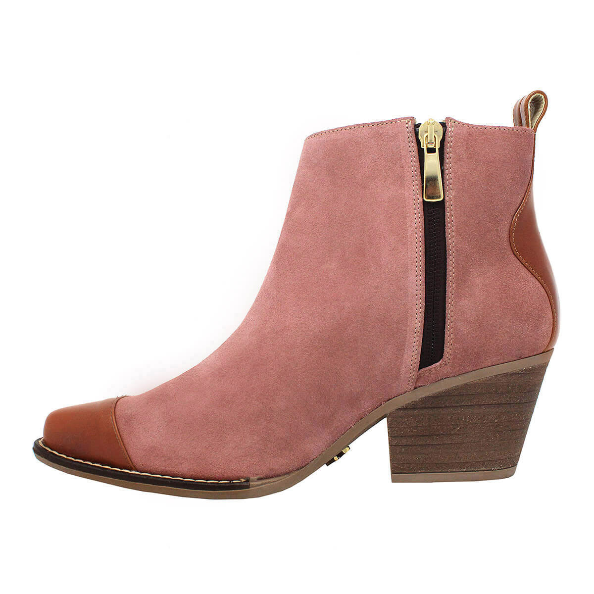 DAISY 60 - Caramel and Pink Regina Romero Women's Leather Ankle Boot