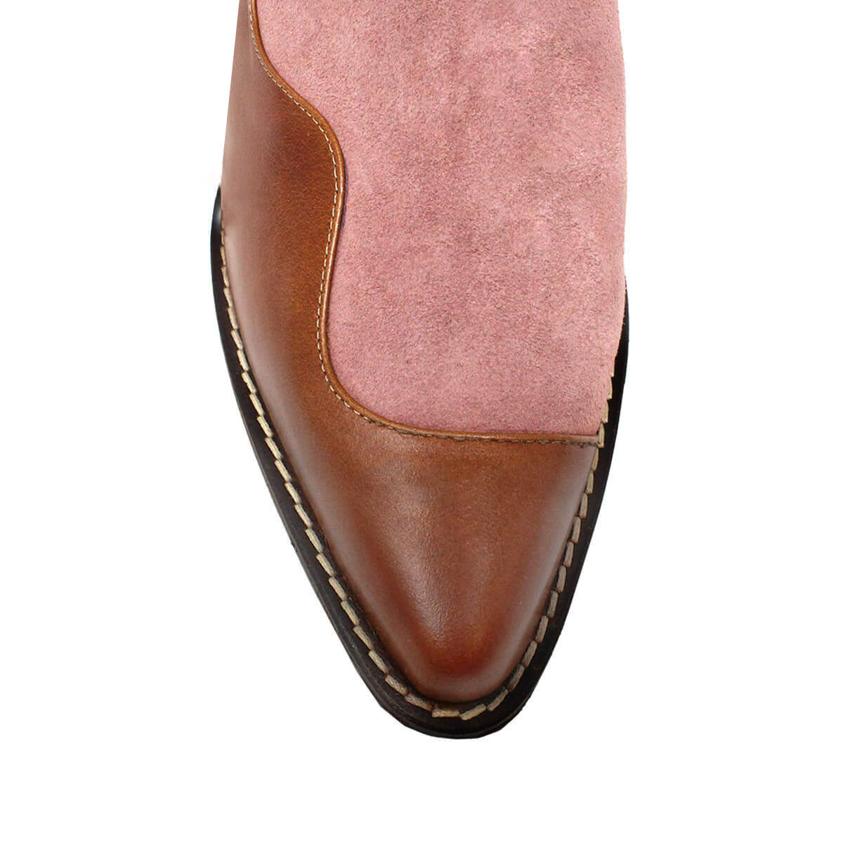 DAISY 60 - Caramel and Pink Regina Romero Women's Leather Ankle Boot