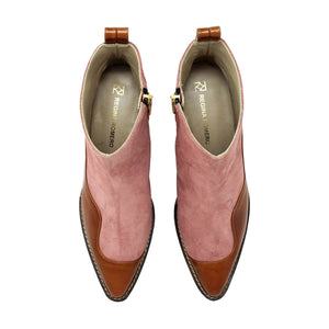 DAISY 60 - Caramel and Pink Regina Romero Women's Leather Ankle Boot