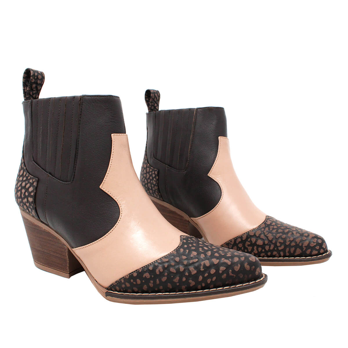 MADDIE 60 Limited Edition - Brown and Pink Regina Romero Women's Leather Ankle Boot