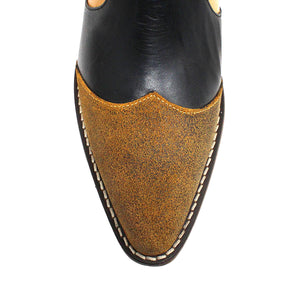 MADDIE 60 Limited Edition - Black and Honey Regina Romero Women's Leather Ankle Boot