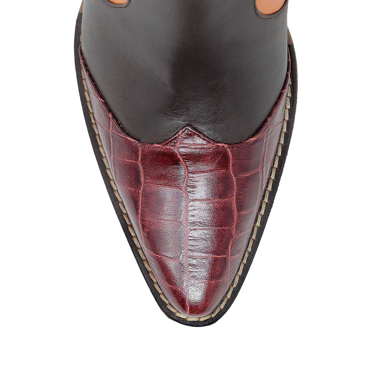 MADDIE 60 Limited Edition - Wine Brown and Terracotta Regina Romero Women's Leather Ankle Boot