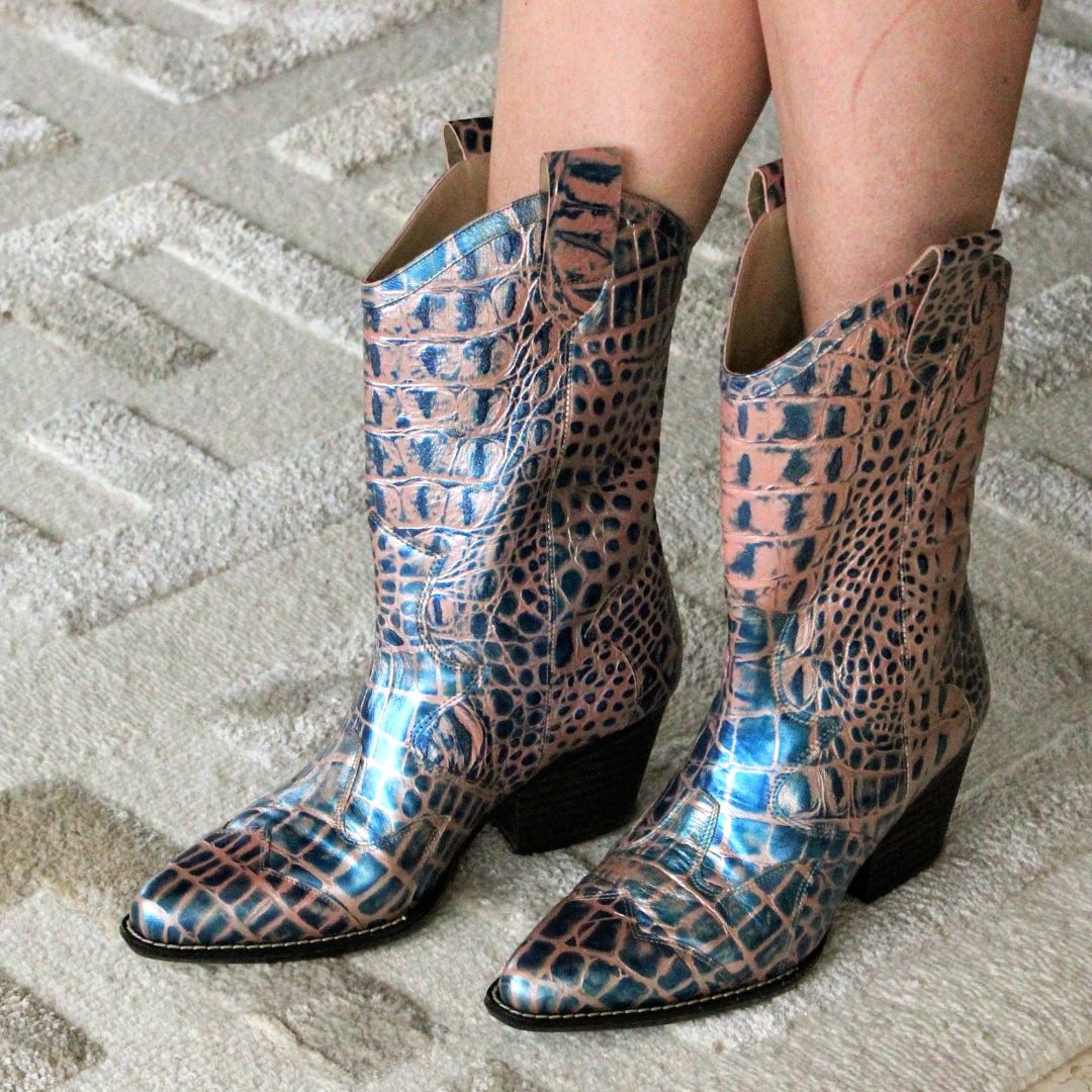 BAILEY 60 Limited Edition - Blue and Pink Regina Romero Women's Leather Boot