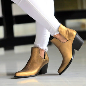 ISSA 60 - Vintage Gold Regina Romero Women's Leather Ankle Boot