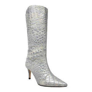 PAOLA 75 - Silver Regina Romero Women's Leather Boot
