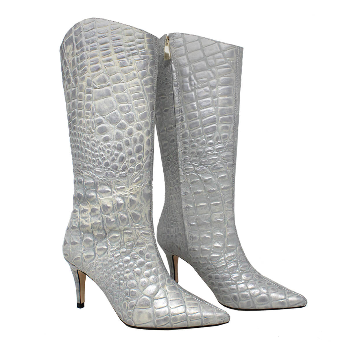 PAOLA 75 - Silver Regina Romero Women's Leather Boot