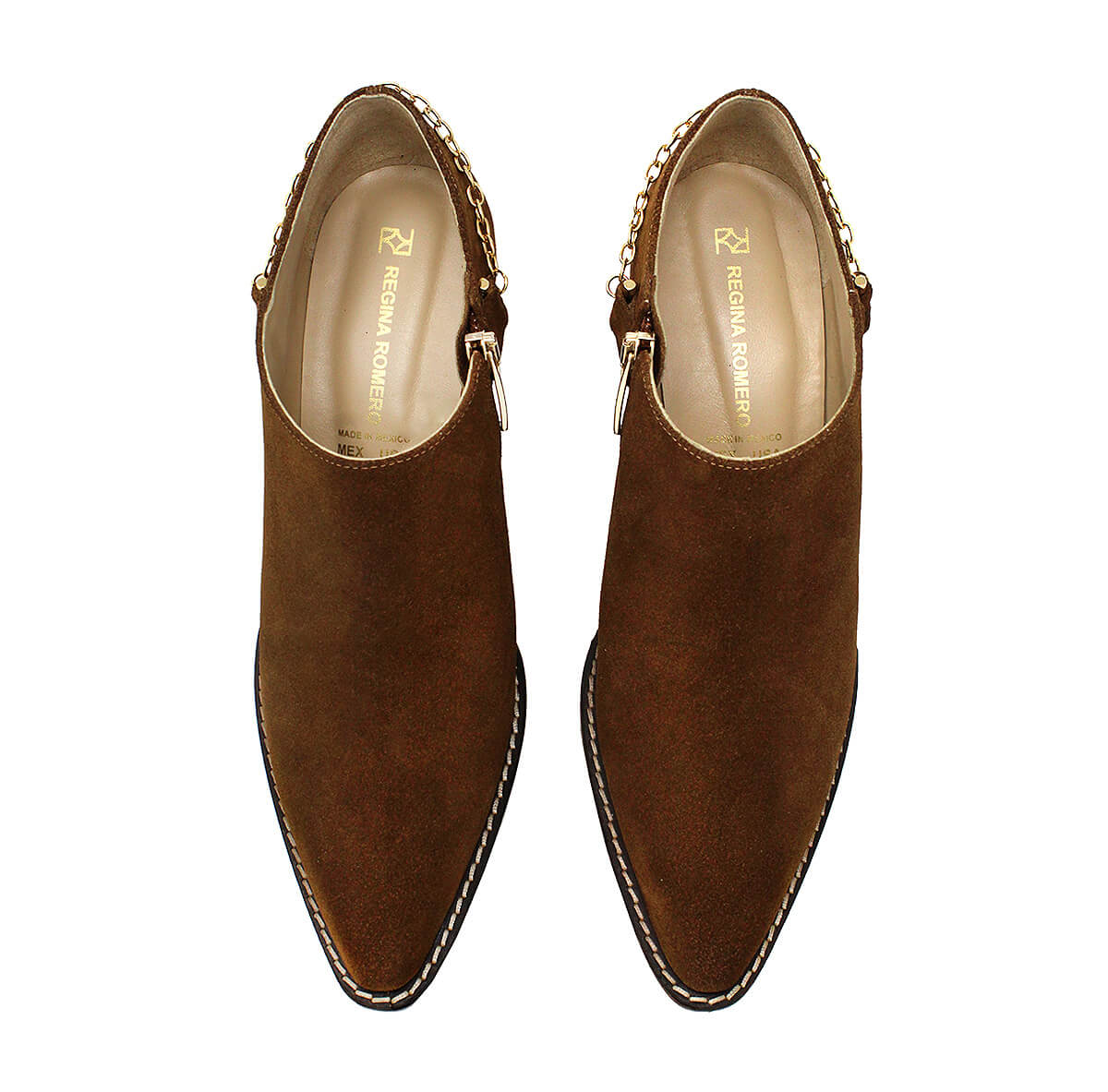 AMIRA 60 - Cinnamon Suede Regina Romero Women's Leather Ankle Boot