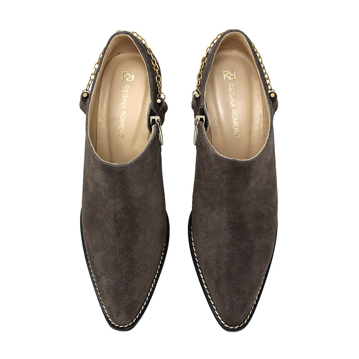 AMIRA 60 - Concrete Suede Regina Romero Women's Leather Ankle Boot