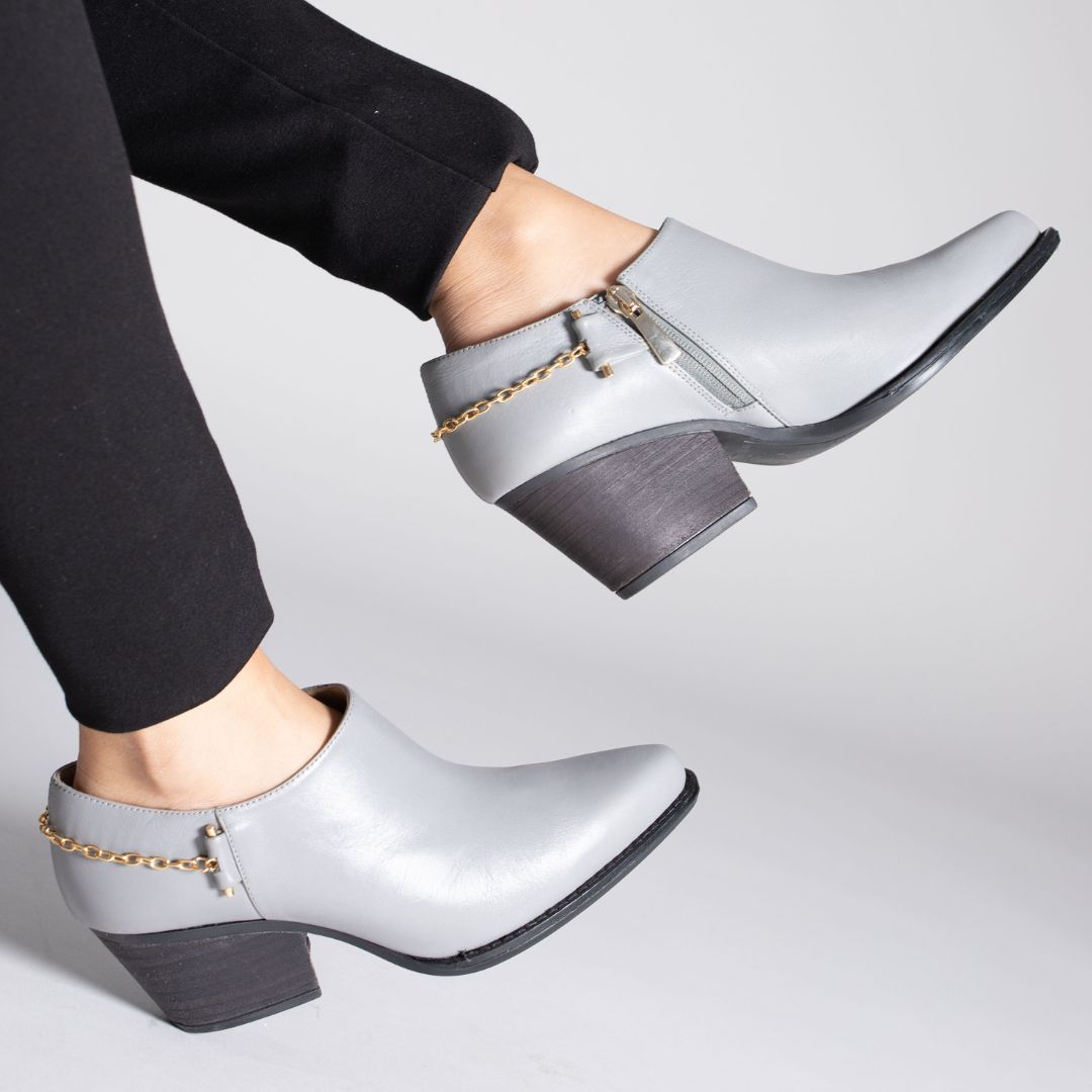 AMIRA 60 - Grey Regina Romero Women's Leather Ankle Boot