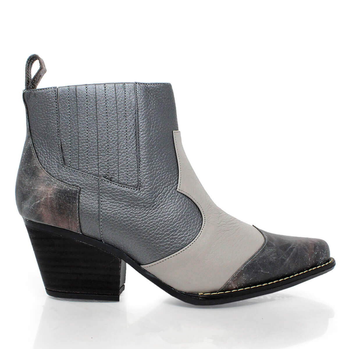 MADDIE 60 Limited Edition - Metallic Grey Regina Romero Women's Leather Ankle Boot