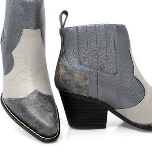 MADDIE 60 Limited Edition - Metallic Grey Regina Romero Women's Leather Ankle Boot