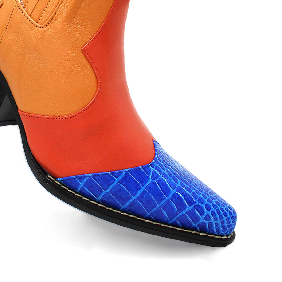 MADDIE 60 Limited Edition - Orange and Blue Regina Romero Women's Leather Ankle Boot