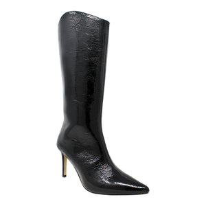 PAOLA 75 - Black Patent Leather Regina Romero Women's Leather Boot