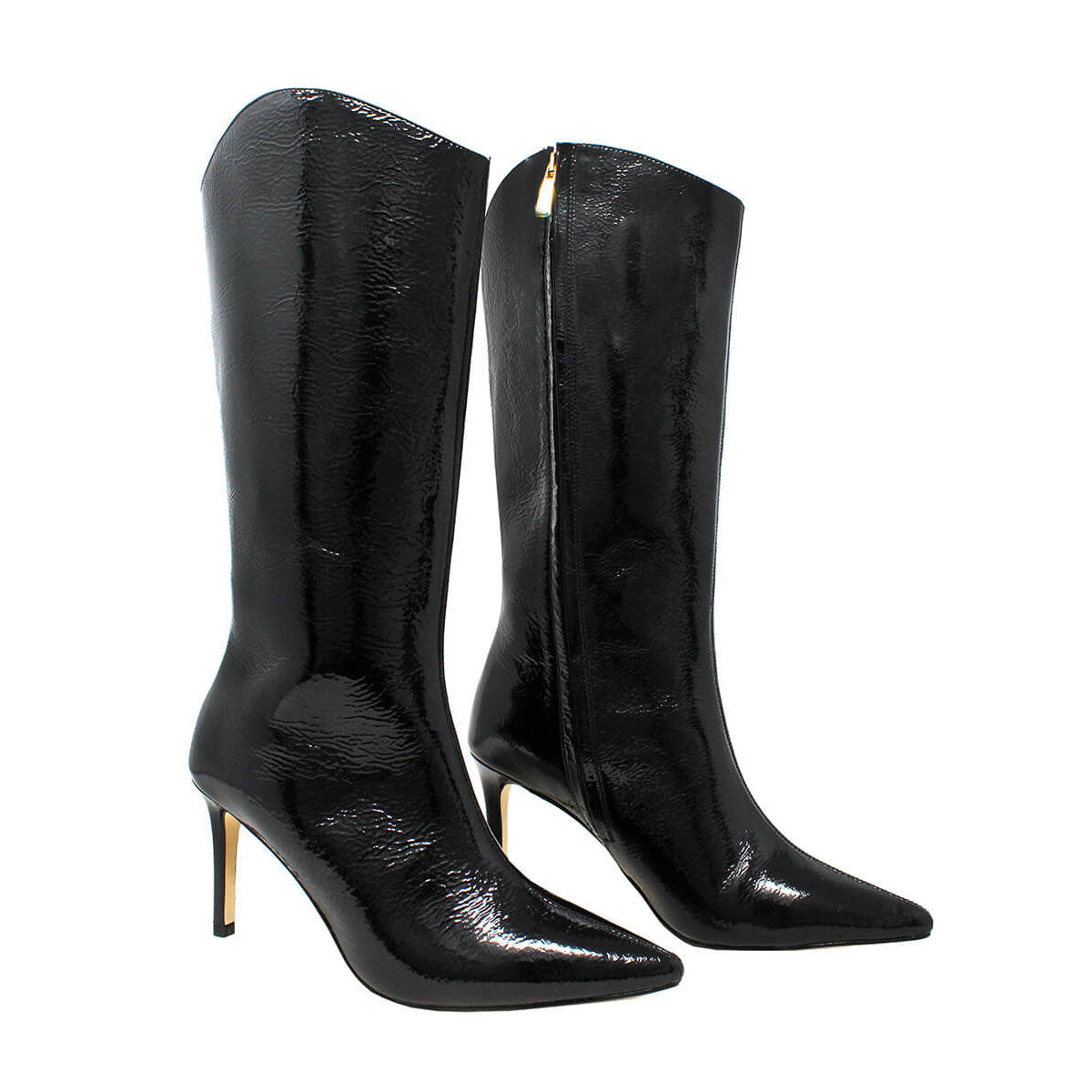 PAOLA 75 - Black Patent Leather Regina Romero Women's Leather Boot